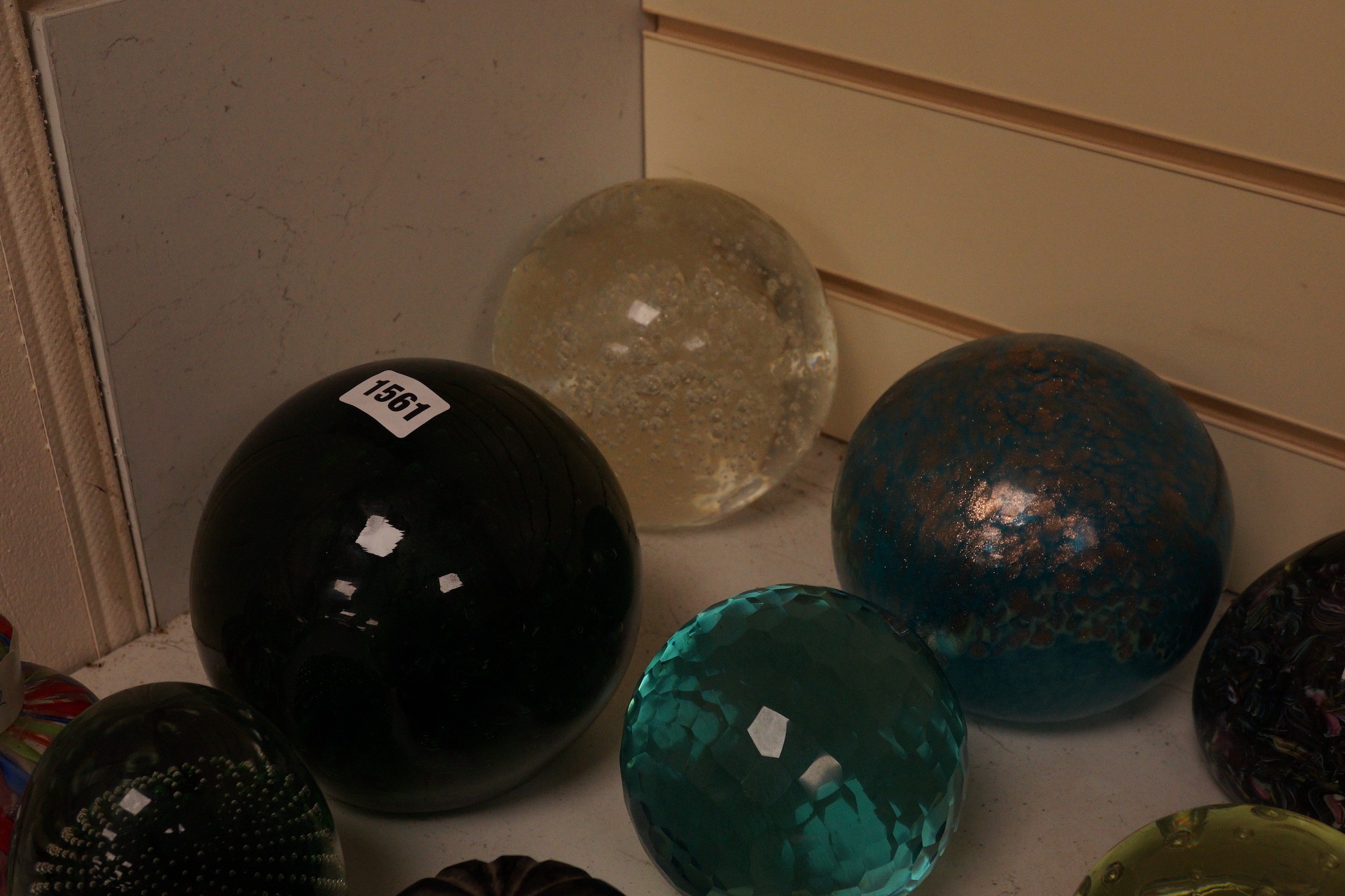 A collection of ten various glass dump weights, paperweights, etc, largest 14.5cm high